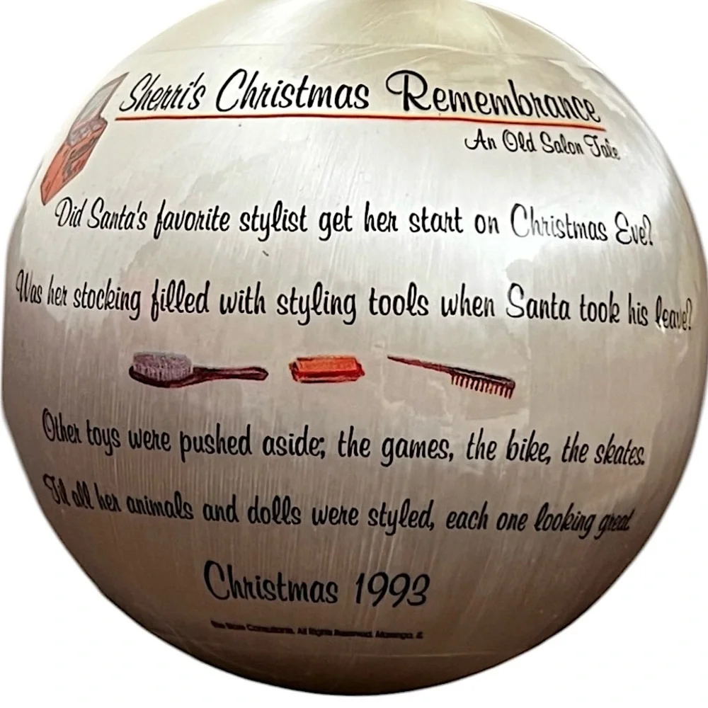Vintage 1993 Sherris Christmas Remembrance An Old Salon Tale Holiday Ornament - Picture 3 of 5